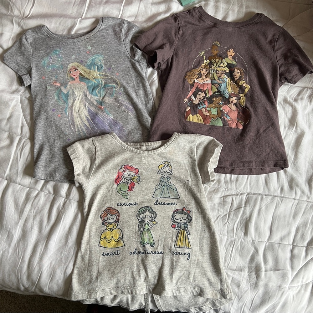 Bundle of (3) 4T Disney Princess Shirts
